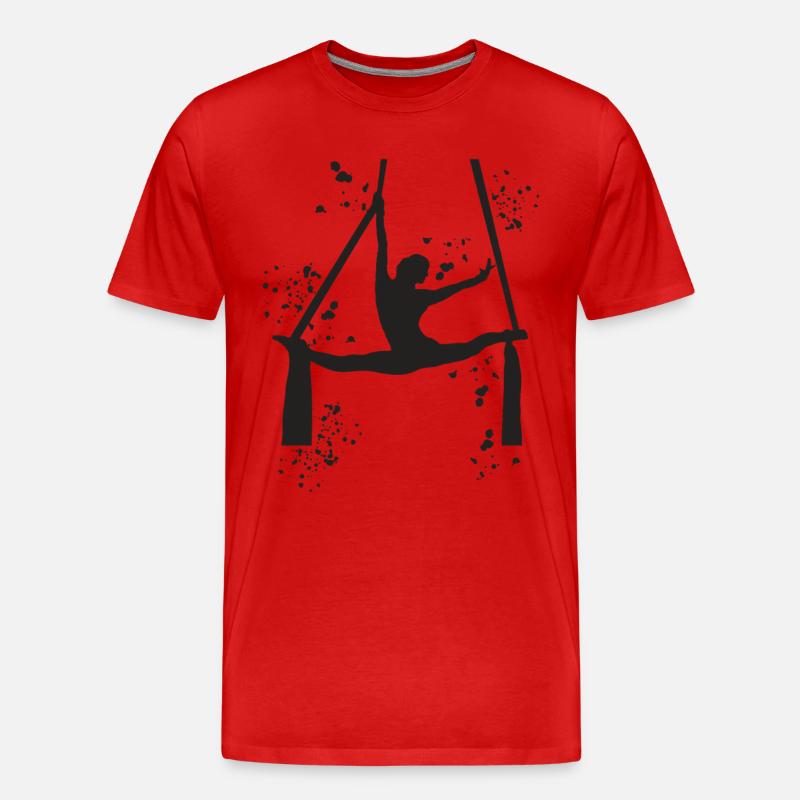 Panno Verticale Acrobazie Aeree Seta Aerea - Maglietta ecologica premium da uomo - rosso
