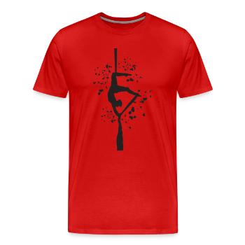 Tissu vertical acrobaties aériennes soie aérienne - T-shirt bio Premium Homme - rouge - Devant - Damien (186cm)