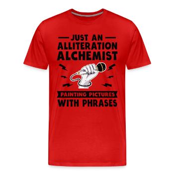 Alliteration Alchemist Poetry Slam - Männer Premium Bio T-Shirt - Rot - Vorne - Damien (186cm)