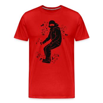 Snowboarder Snowboarding Snowboard - Men's Premium Organic T-Shirt - red - Front - Damien (186cm)