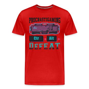 Gamer Procrastigaming CTR Alt Defeat Gaming - Men's Premium Organic T-Shirt - red - Front - Damien (186cm)
