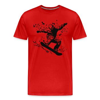 Snowboarder Snowboarding Snowboard - Men's Premium Organic T-Shirt - red - Front - Damien (186cm)