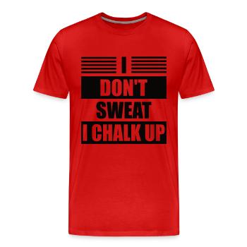 Je ne transpire pas, je craie un rocher - T-shirt bio Premium Homme - rouge - Devant - Damien (186cm)