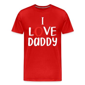Ich liebe Papa SE - Männer Premium Bio T-Shirt - Rot - Vorne - Damien (186cm)