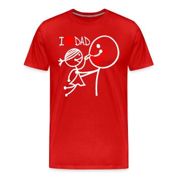 Ich liebe Papa SE - Männer Premium Bio T-Shirt - Rot - Vorne - Damien (186cm)