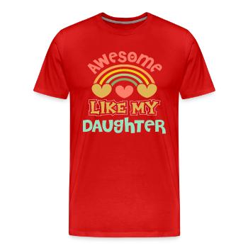 Vatertag - Männer Premium Bio T-Shirt - Rot - Vorne - Damien (186cm)