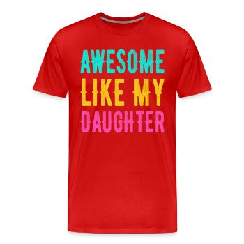 Father's Day - Men's Premium Organic T-Shirt - red - Front - Damien (186cm)