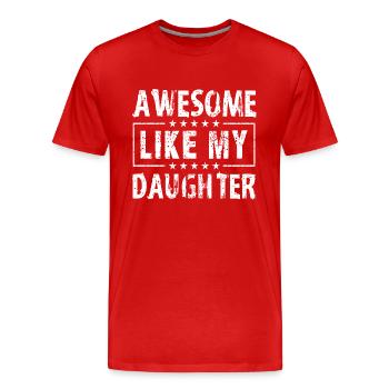 Vatertag - Männer Premium Bio T-Shirt - Rot - Vorne - Damien (186cm)