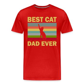 Best cat dad ever best cat dad kitten - Men's Premium Organic T-Shirt - red - Front - Damien (186cm)