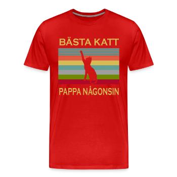 Best cat dad ever best cat dad kitten - Men's Premium Organic T-Shirt - red - Front - Damien (186cm)