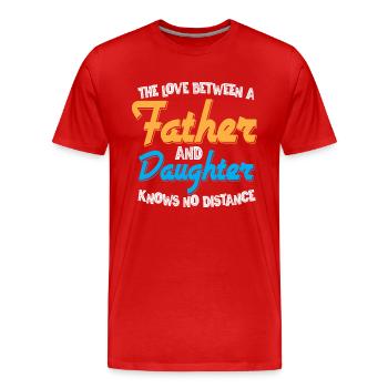 Vater und Tochter / Vater / Tochter / Schenkung - Männer Premium Bio T-Shirt - Rot - Vorne - Damien (186cm)