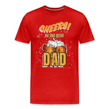 CHEERS TO THE BEST DAD - Men's Premium Organic T-Shirt - red - Front - Damien (186cm)
