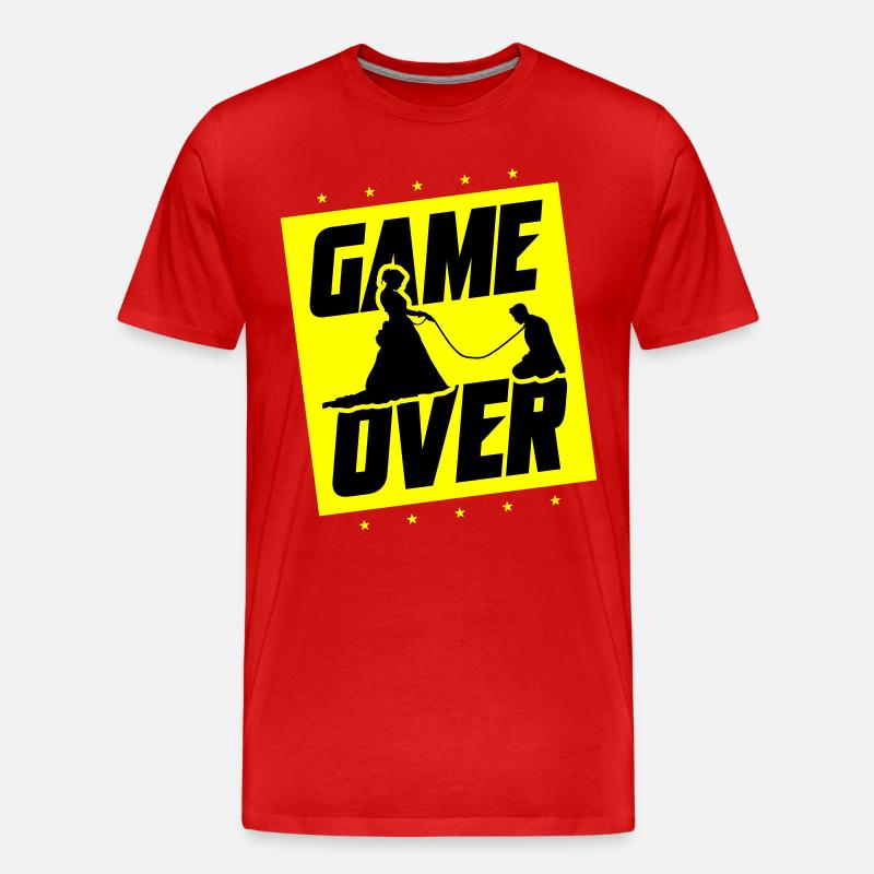 Hochzeit Game Over Junggesellenabschied - Männer Premium Bio T-Shirt - Rot