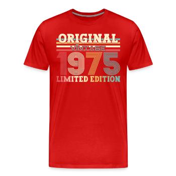 Original 1975 Vintage 1975 Birthday 1975 - Men's Premium Organic T-Shirt - red - Front - Damien (186cm)