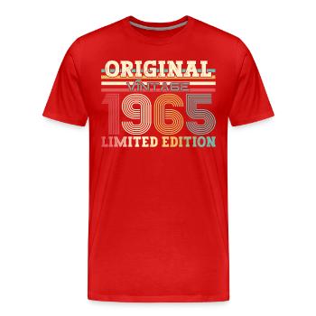 Original 1965 Vintage 1965 Birthday 1965 - Men's Premium Organic T-Shirt - red - Front - Damien (186cm)