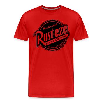 Rusteze Medicated Rost-eze Stoßstange Salbe, - Männer Premium Bio T-Shirt - Rot - Vorne - Damien (186cm)