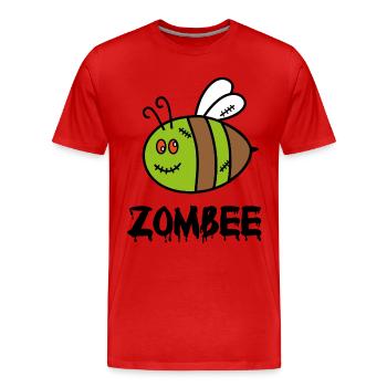 Zombee - Men's Premium Organic T-Shirt - red - Front - Damien (186cm)