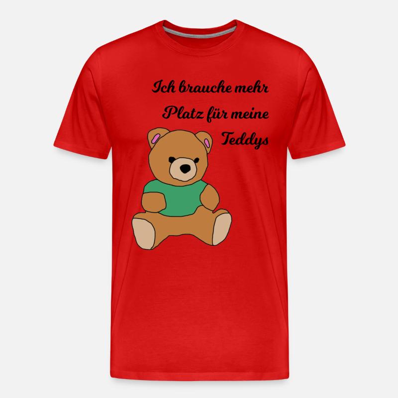 Teddybär - Männer Premium Bio T-Shirt - Rot