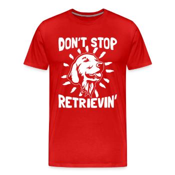 N'arrêtez pas de récupérer '- Golden Retriever - T-shirt bio Premium Homme - rouge - Devant - Damien (186cm)