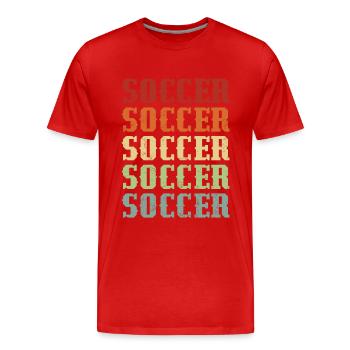 Fußball Retro Vintage Fußballspieler Retro Fußball - Männer Premium Bio T-Shirt - Rot - Vorne - Damien (186cm)