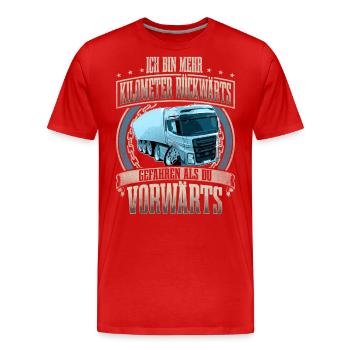 LKW Fahrer - Männer Premium Bio T-Shirt - Rot - Vorne - Damien (186cm)