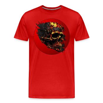 Mystischer Schädel des Wahnsinns - Männer Premium Bio T-Shirt - Rot - Vorne - Damien (186cm)