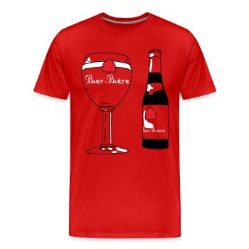 Belgian Beer - Men's Premium Organic T-Shirt - red - Front - Damien (186cm)