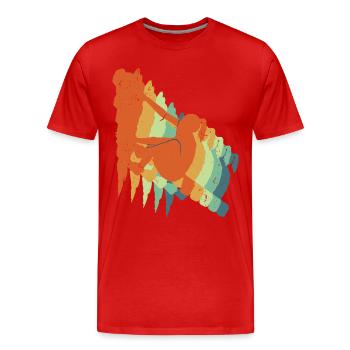 Retro-Felsklettern - cooles Geschenk für Frauen Kletterer - Männer Premium Bio T-Shirt - Rot - Vorne - Damien (186cm)