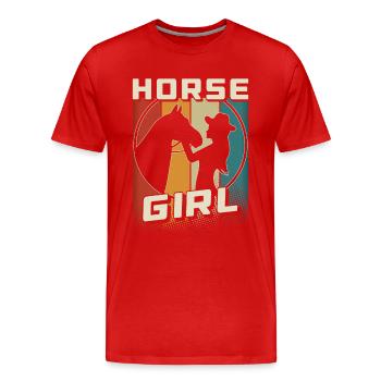 Horse Girl Pferdemädchen Pferdereiten Reiterin - Männer Premium Bio T-Shirt - Rot - Vorne - Damien (186cm)