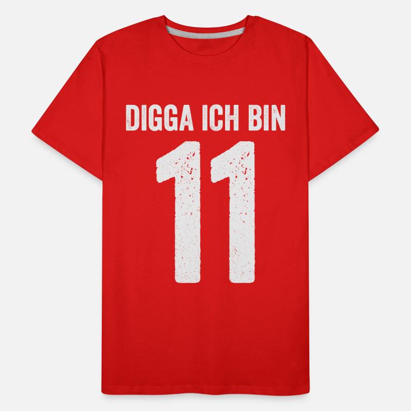 Digga Ich bin 11 Mädchen Junge 11. Geburtstag Männer Premium Bio T-Shirt