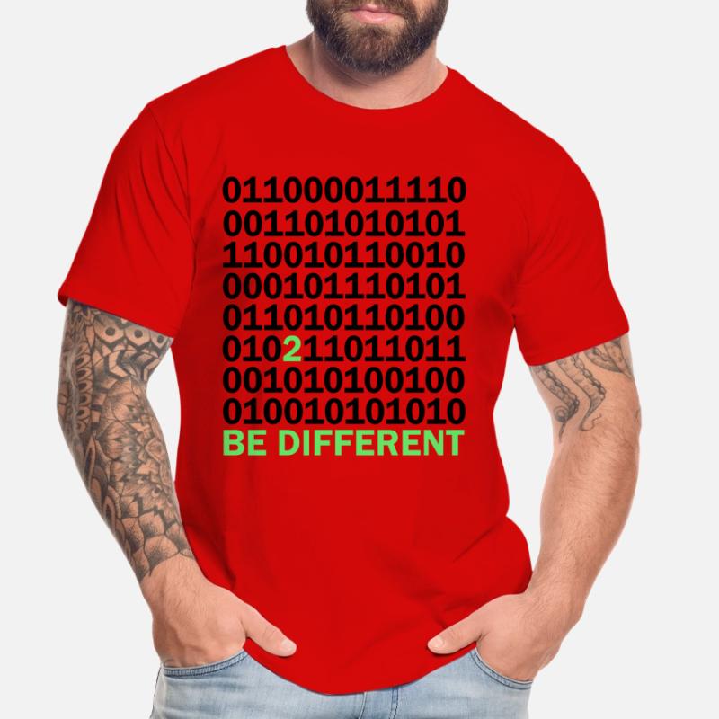 Cadeau Be Different Binary Code Nerd T-shirt bio Premium Homme