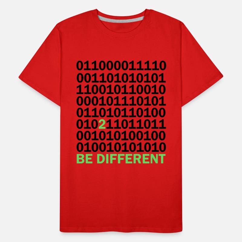 Cadeau Be Different Binary Code Nerd T-shirt bio Premium Homme