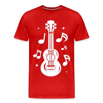 Ukulele - Männer Premium Bio T-Shirt - Rot - Vorne - Damien (186cm)