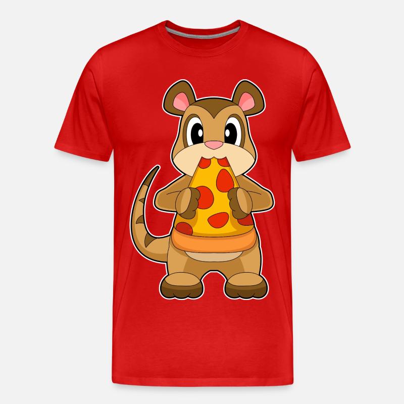 Erdmännchen Pizza - Männer Premium Bio T-Shirt - Rot