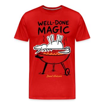 Licorne morte : barbecue magique bien fait - T-shirt bio Premium Homme - rouge - Devant - Damien (186cm)