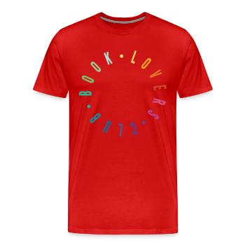 Book Lovers Club Rainbow - Men's Premium Organic T-Shirt - red - Front - Damien (186cm)