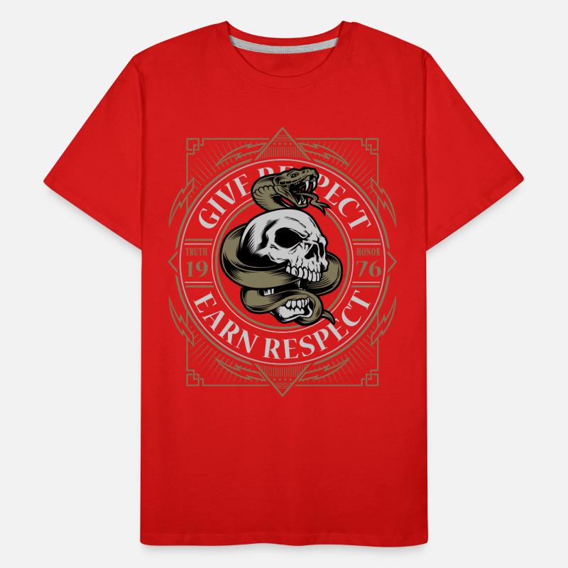 skull and snake Männer Premium Bio T-Shirt