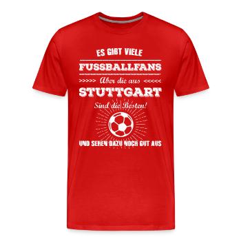 Stuttgart - Männer Premium Bio T-Shirt - Rot - Vorne - Damien (186cm)