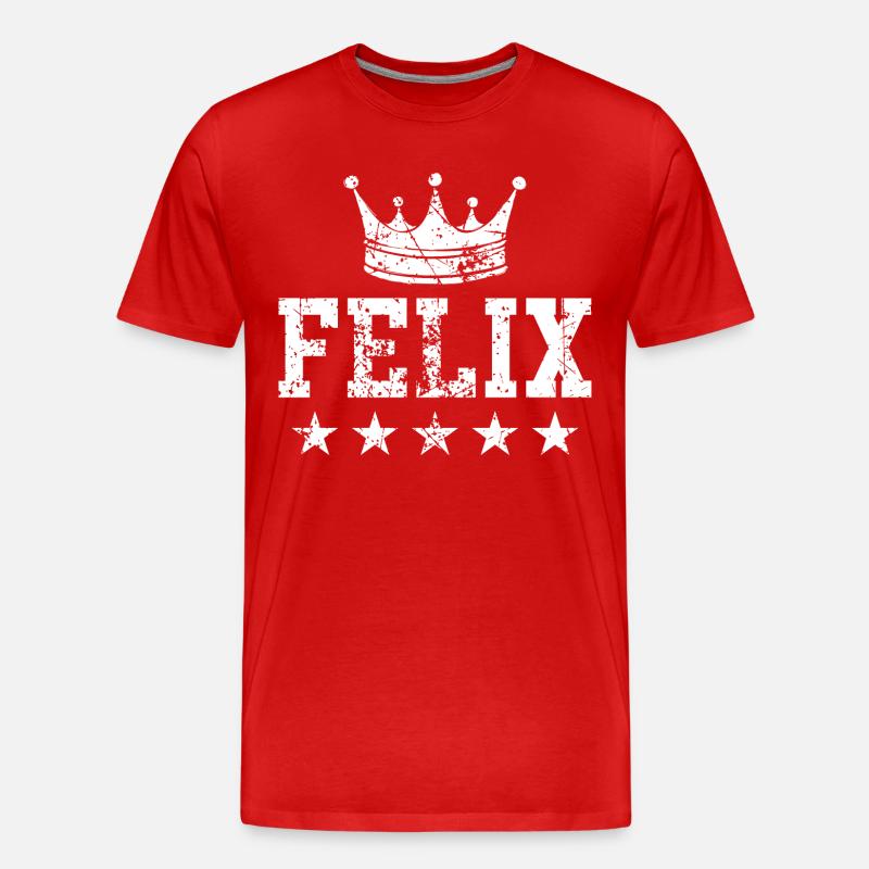 Felix mit Krone - Männer Premium Bio T-Shirt - Rot