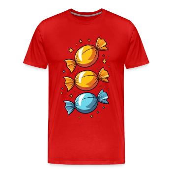 Bonbons - T-shirt bio Premium Homme - rouge - Devant - Damien (186cm)