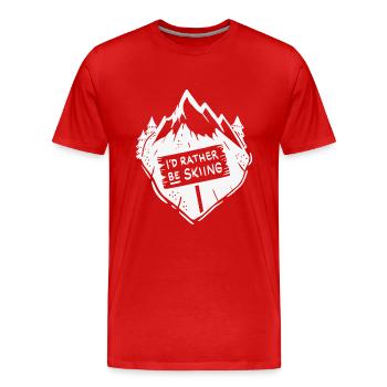 Je préfère faire du ski / ski montagnes de neige d'hiver - T-shirt bio Premium Homme - rouge - Devant - Damien (186cm)