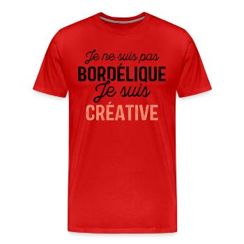 Je ne suis pas bordélique je suis créative - T-shirt bio Premium Homme - rouge - Devant - Damien (186cm)