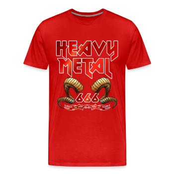 Heavy Metal 666 - Männer Premium Bio T-Shirt - Rot - Vorne - Damien (186cm)