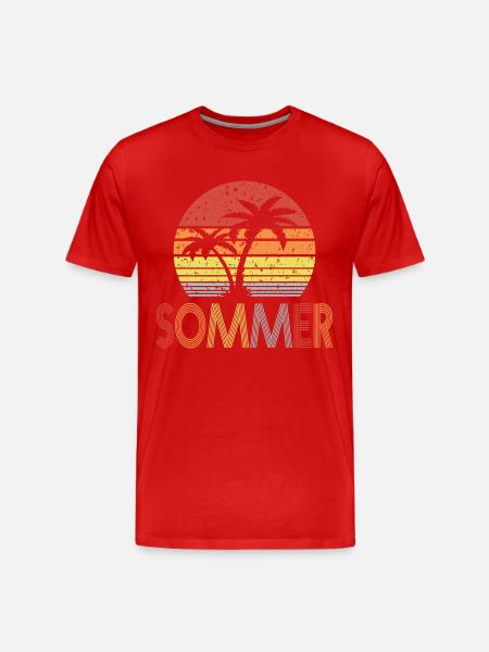 Sommer - Männer Premium Bio T-Shirt - Rot