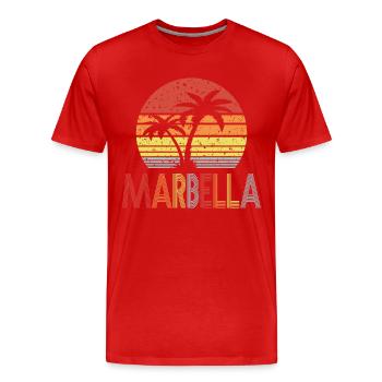 Marbella - Men's Premium Organic T-Shirt - red - Front - Damien (186cm)