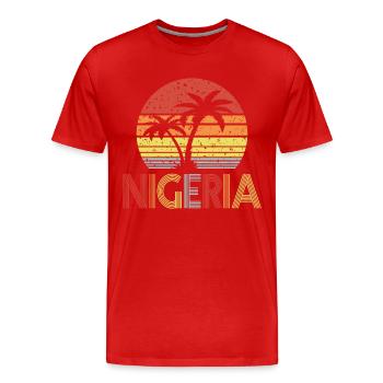 Nigeria - Men's Premium Organic T-Shirt - red - Front - Damien (186cm)