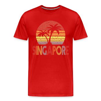 Singapore - Men's Premium Organic T-Shirt - red - Front - Damien (186cm)