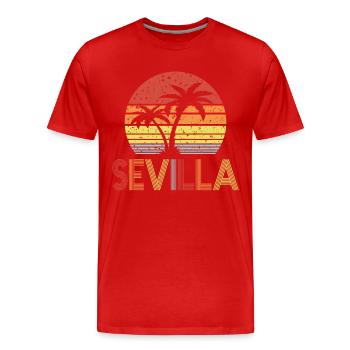 Sevilla - Männer Premium Bio T-Shirt - Rot - Vorne - Damien (186cm)