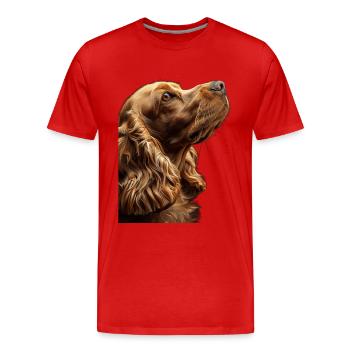Cocker Spaniel - Men's Premium Organic T-Shirt - red - Front - Damien (186cm)