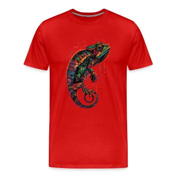 Caméléon - T-shirt bio Premium Homme - rouge - Devant - Damien (186cm)